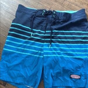 Vineyard Vines Blue Board Shorts Gradient Stripes
